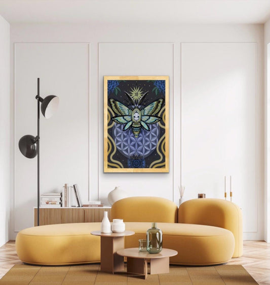 Death Moth Painting: Whimsical Moth Art (Digital Download)