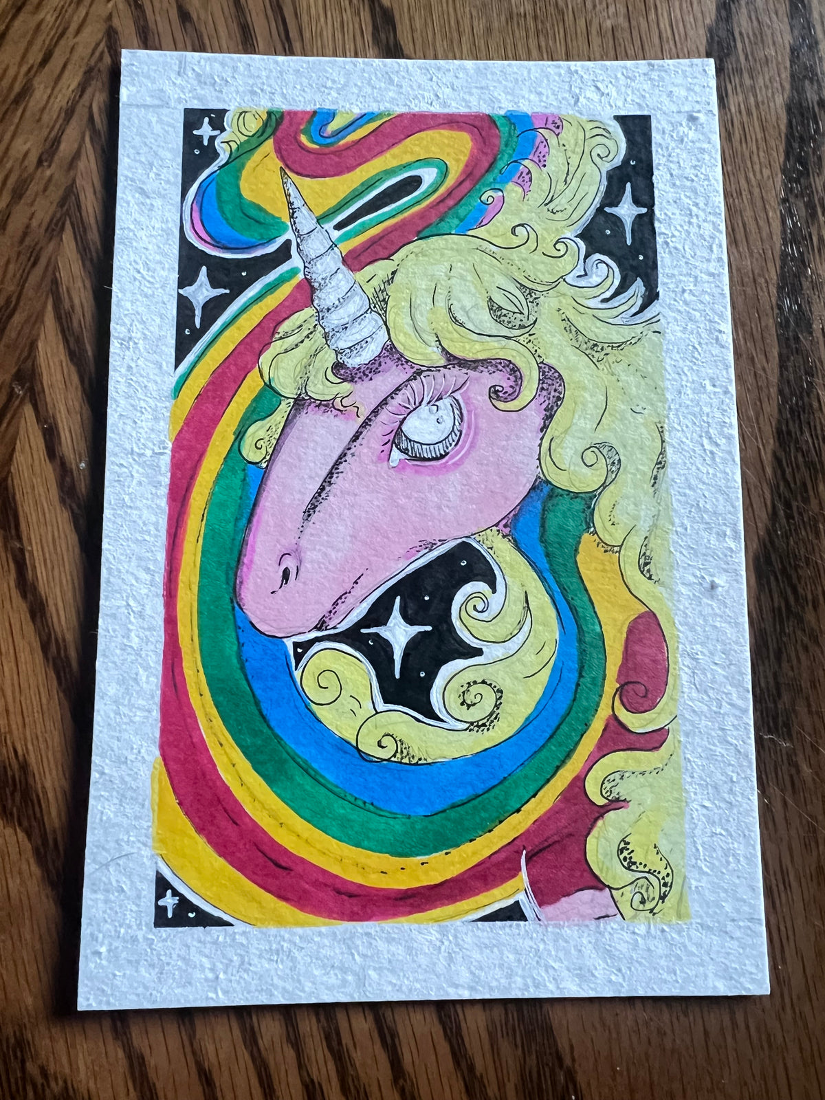 Stylized Adventure fan art hand painted with gouache paint (framed)