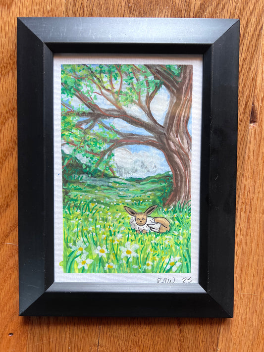 Cute poke landscape hand painted 4x6